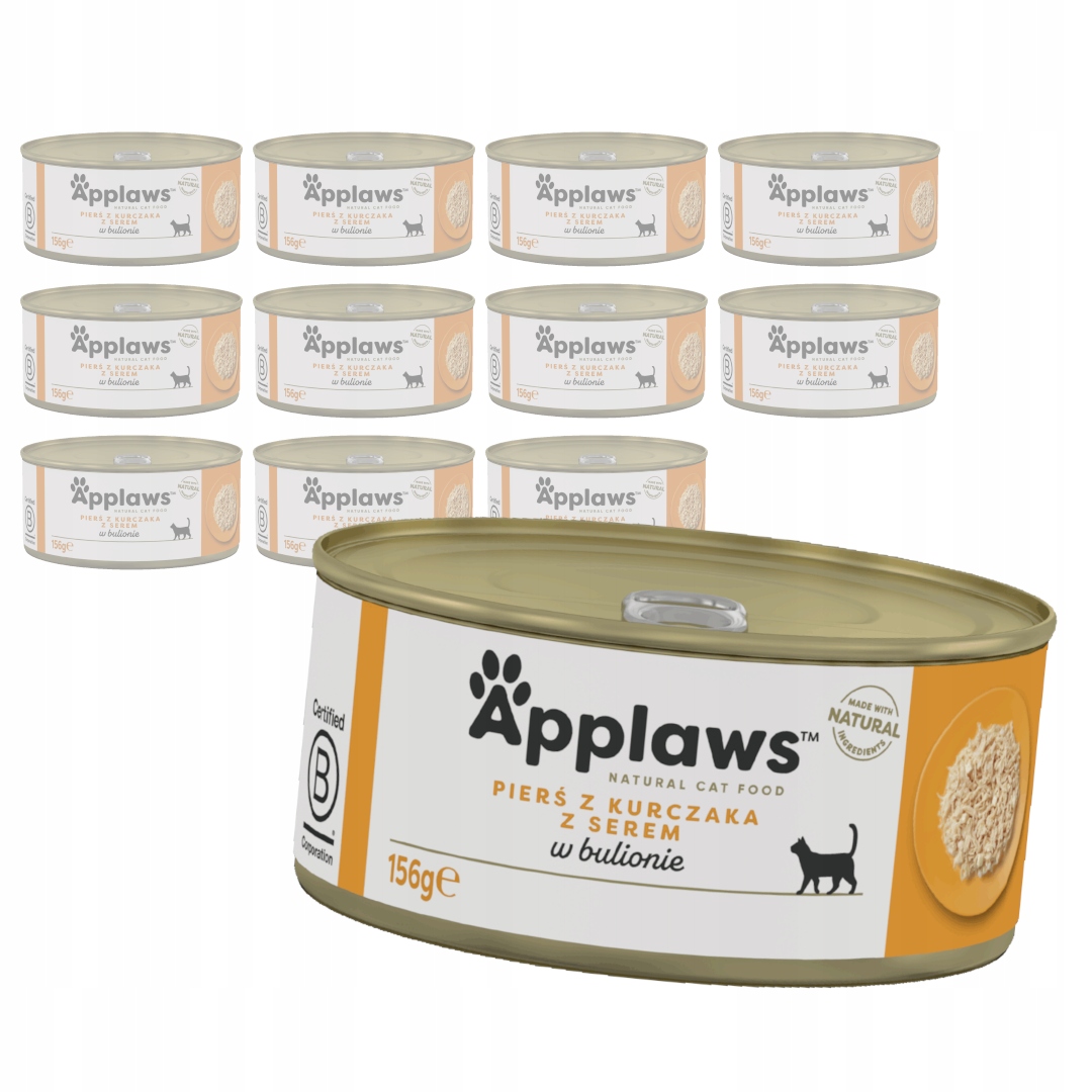 Levně Applaws Cat Mokré Krmivo Pro Kočky 12x156 g Kuřecí prsa se sýrem v vývaru