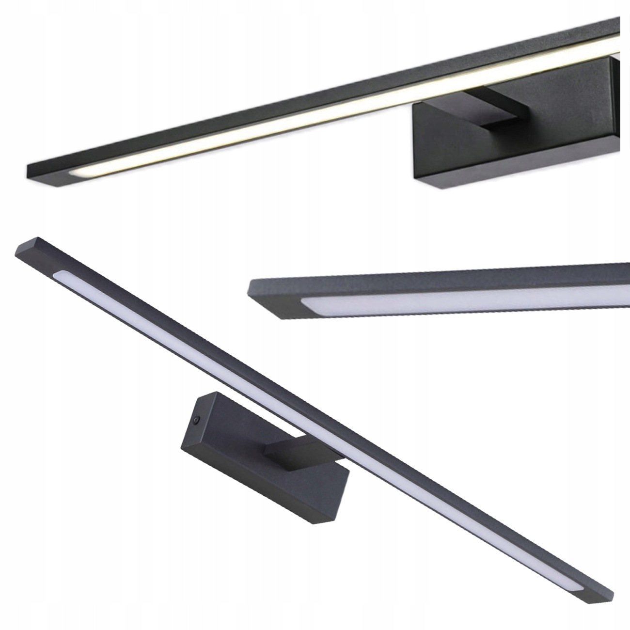 Kúpeľňové Nástenné Svietidlo Isla 62 CM Led Cct Čierne Trieda IP44 Light Prestige