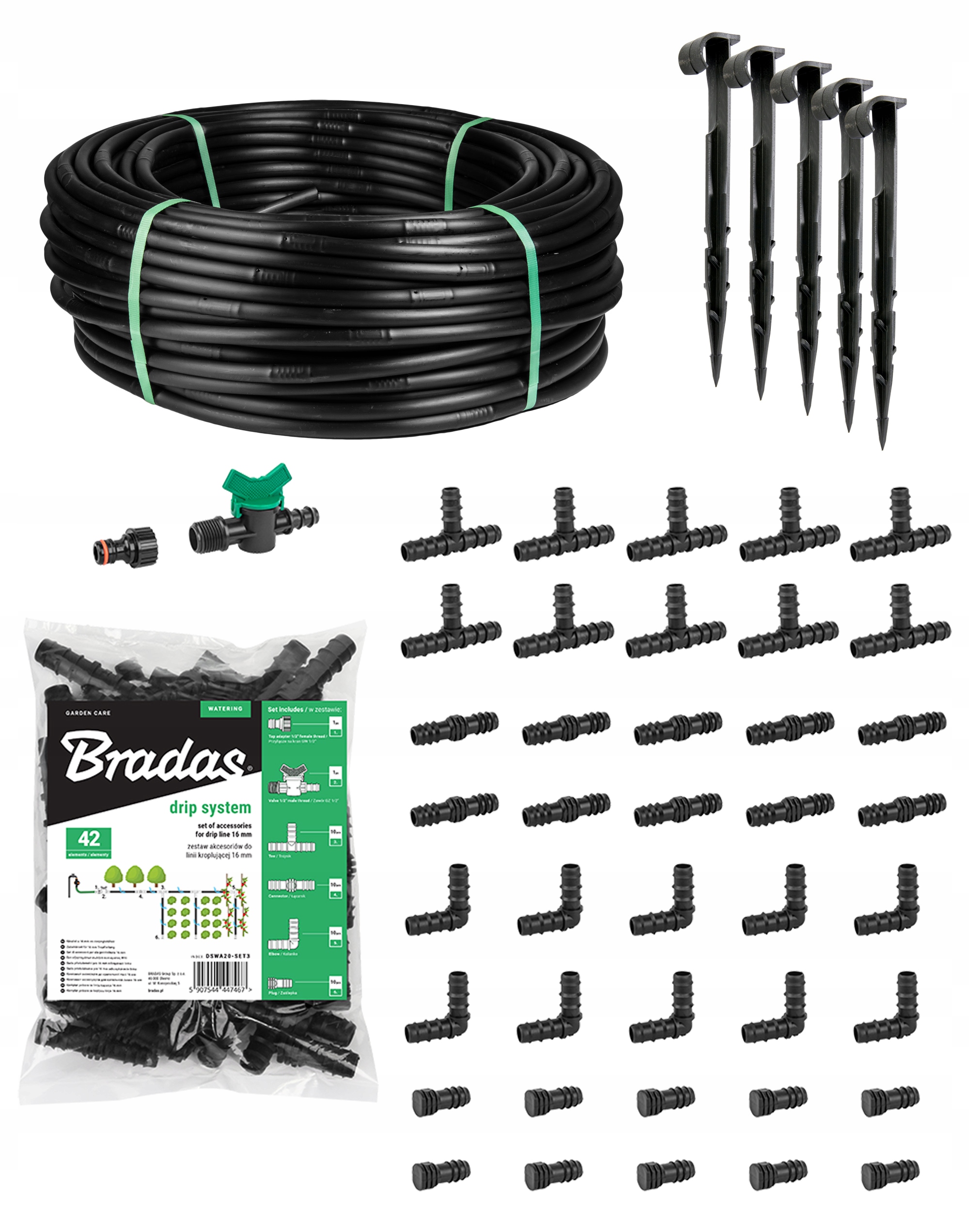 

Wąż kroplujący 50m, komplet-SET3