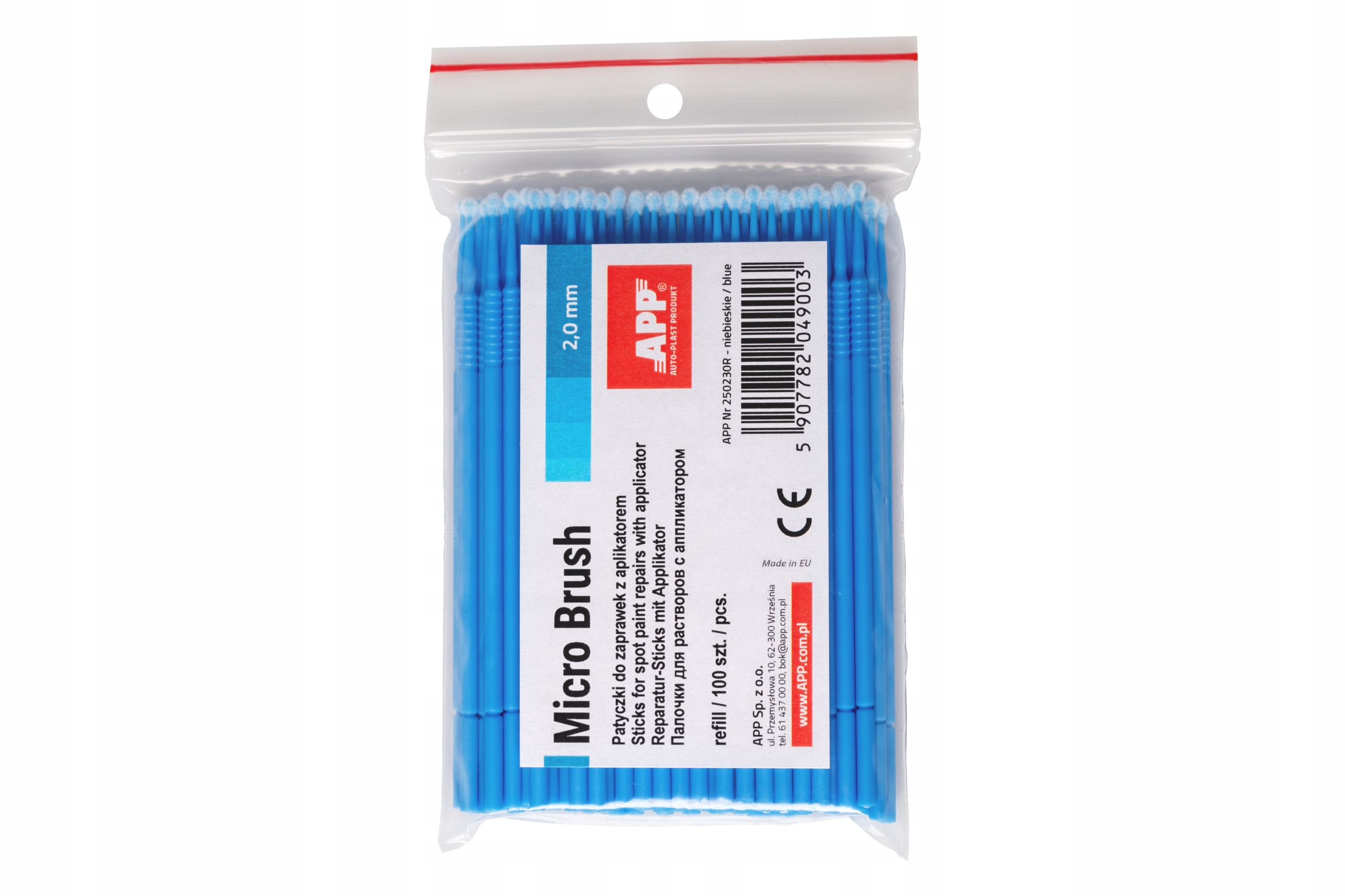 Patyczki do zaprawek lakierniczych z aplikatorem| 2mm | op.100szt | APP