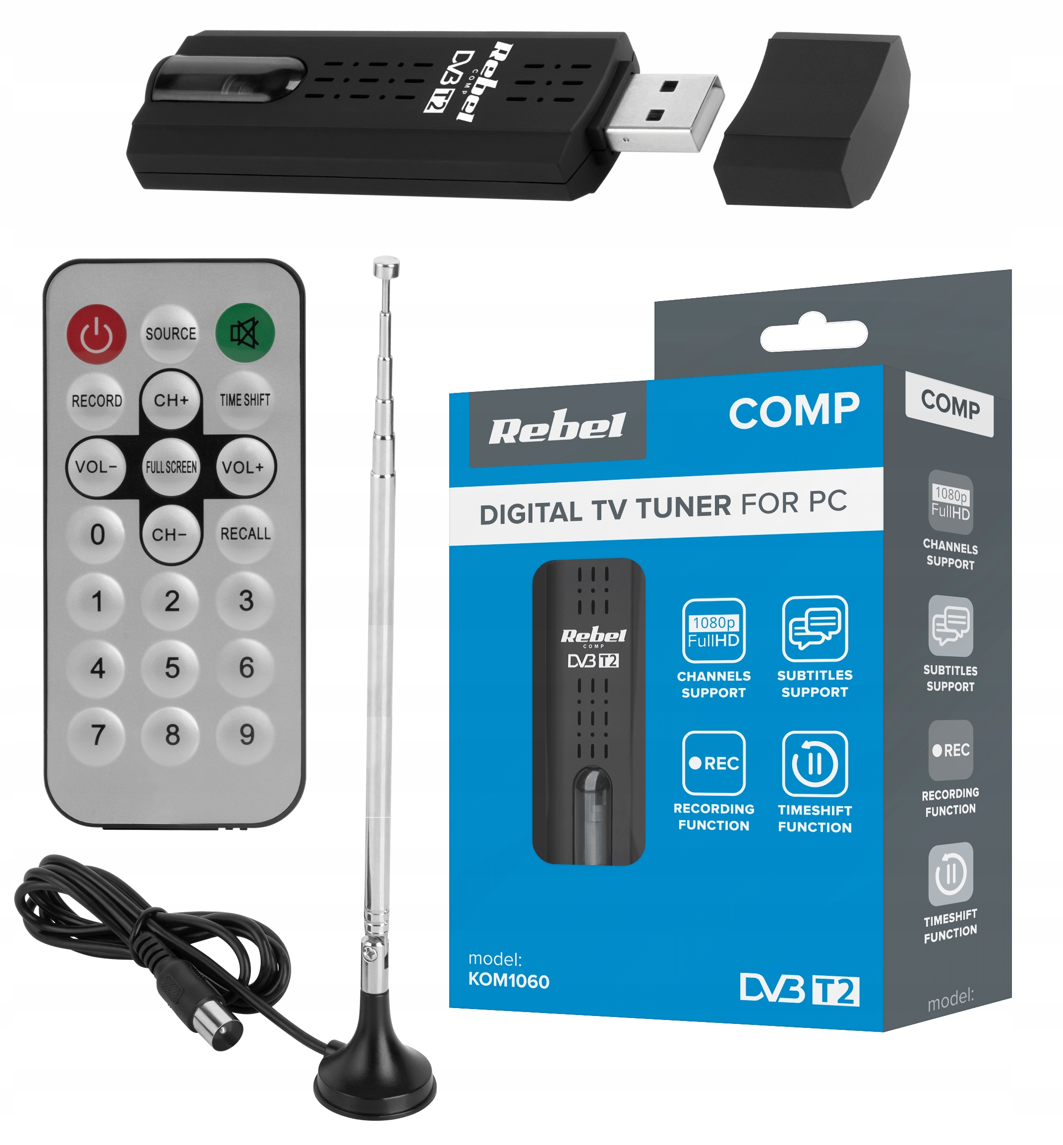 Dekoder USB Tuner DVB-T2 H.265 HEVC do PC Laptopa - Sklep, Opinie, Cena w