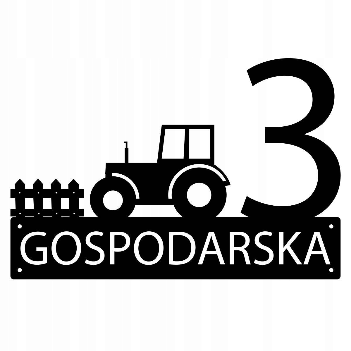 Číslo Na Dom 60 cm Tabuľa Adresa Oceľ 2MM Hospodárska Ul