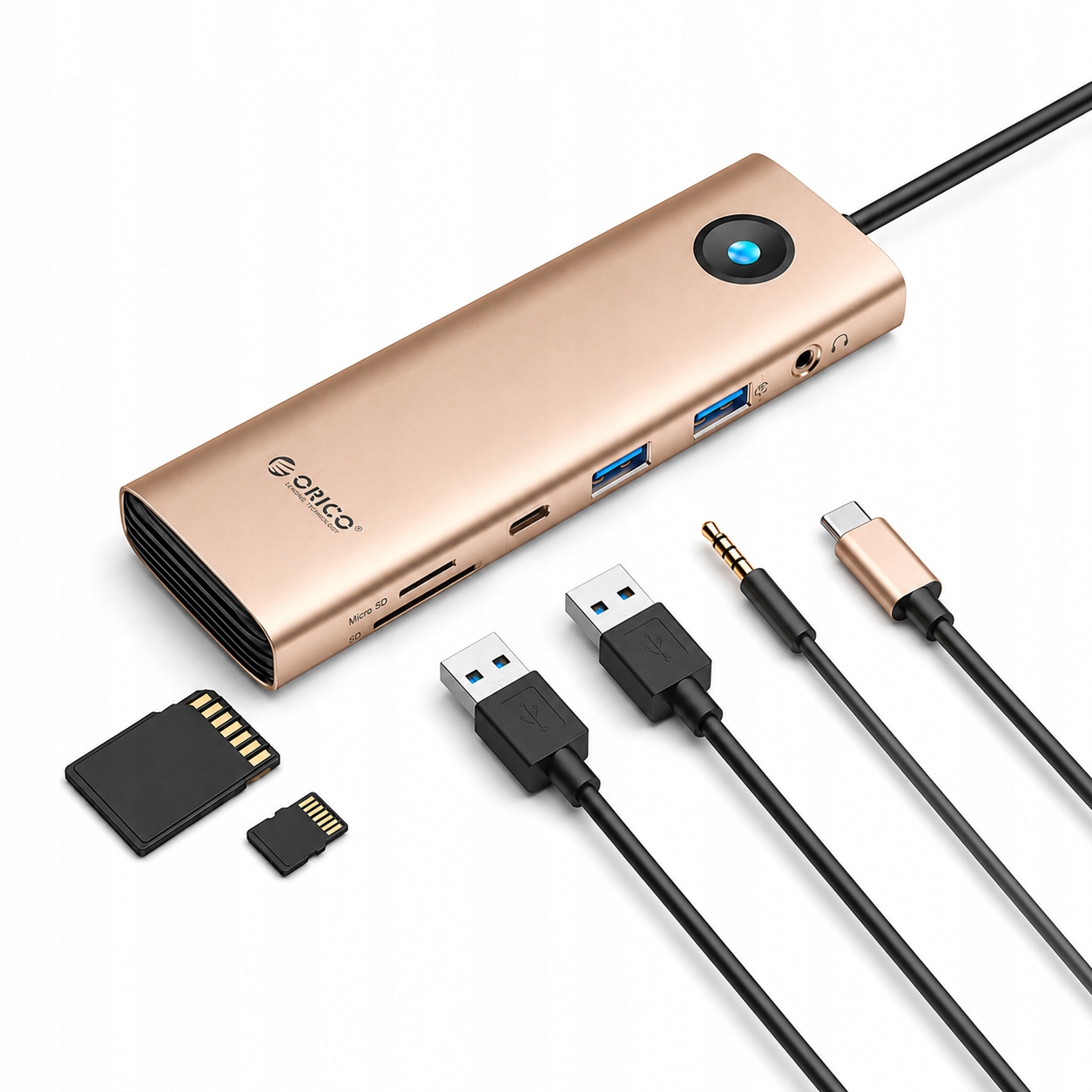 Usb-c dokovací stanice Orico PW11 9v1 Hdmi 4K 60Hz Pd 100W RJ45