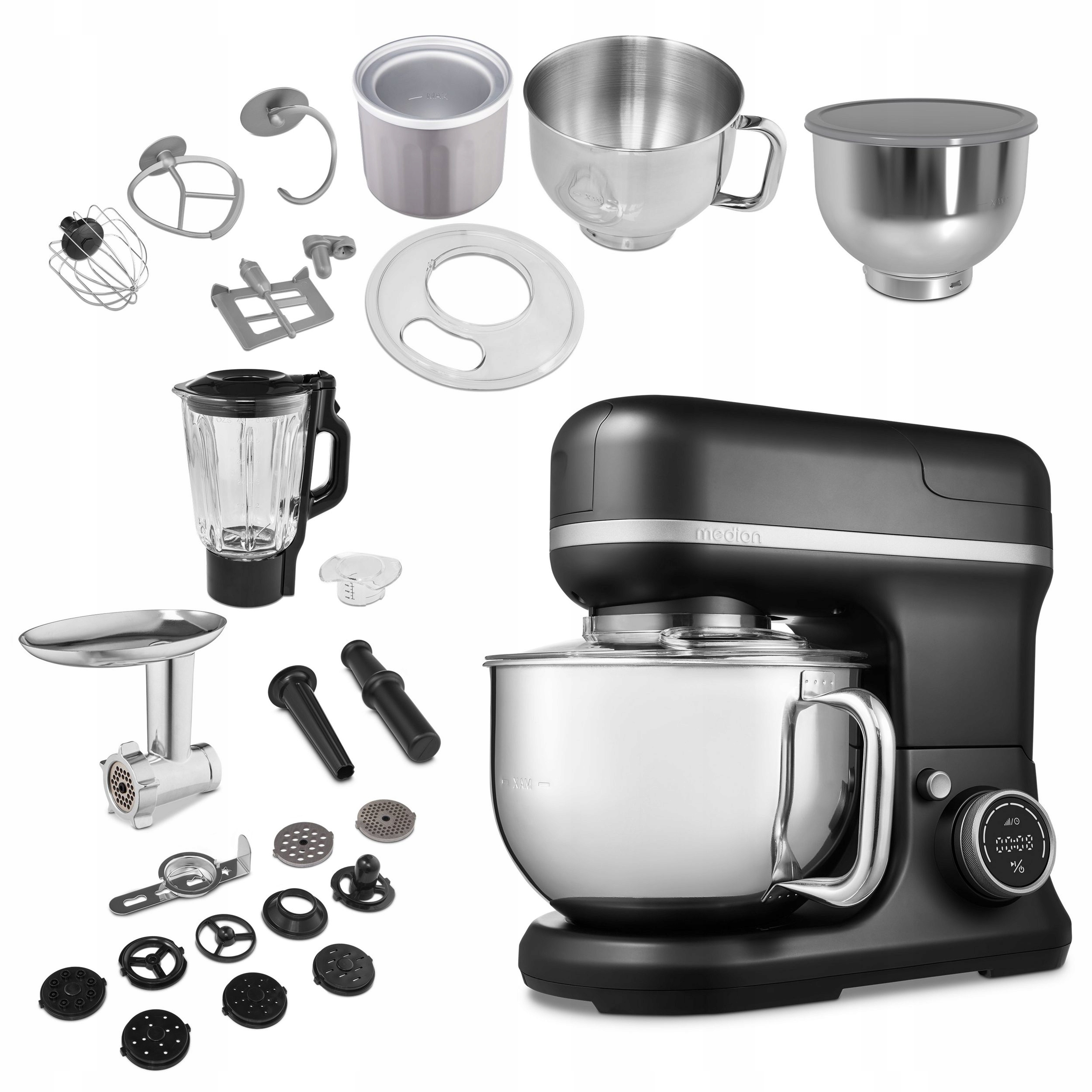 Nowoczesny Robot Kuchenny MD18442 1200W 5L 8 Poziomów Akcesoria