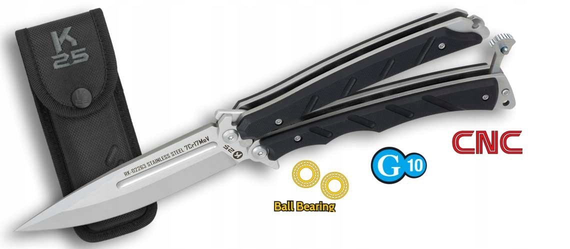Nůž K25 02263 Balisong Cnc Blade Ball Bearing