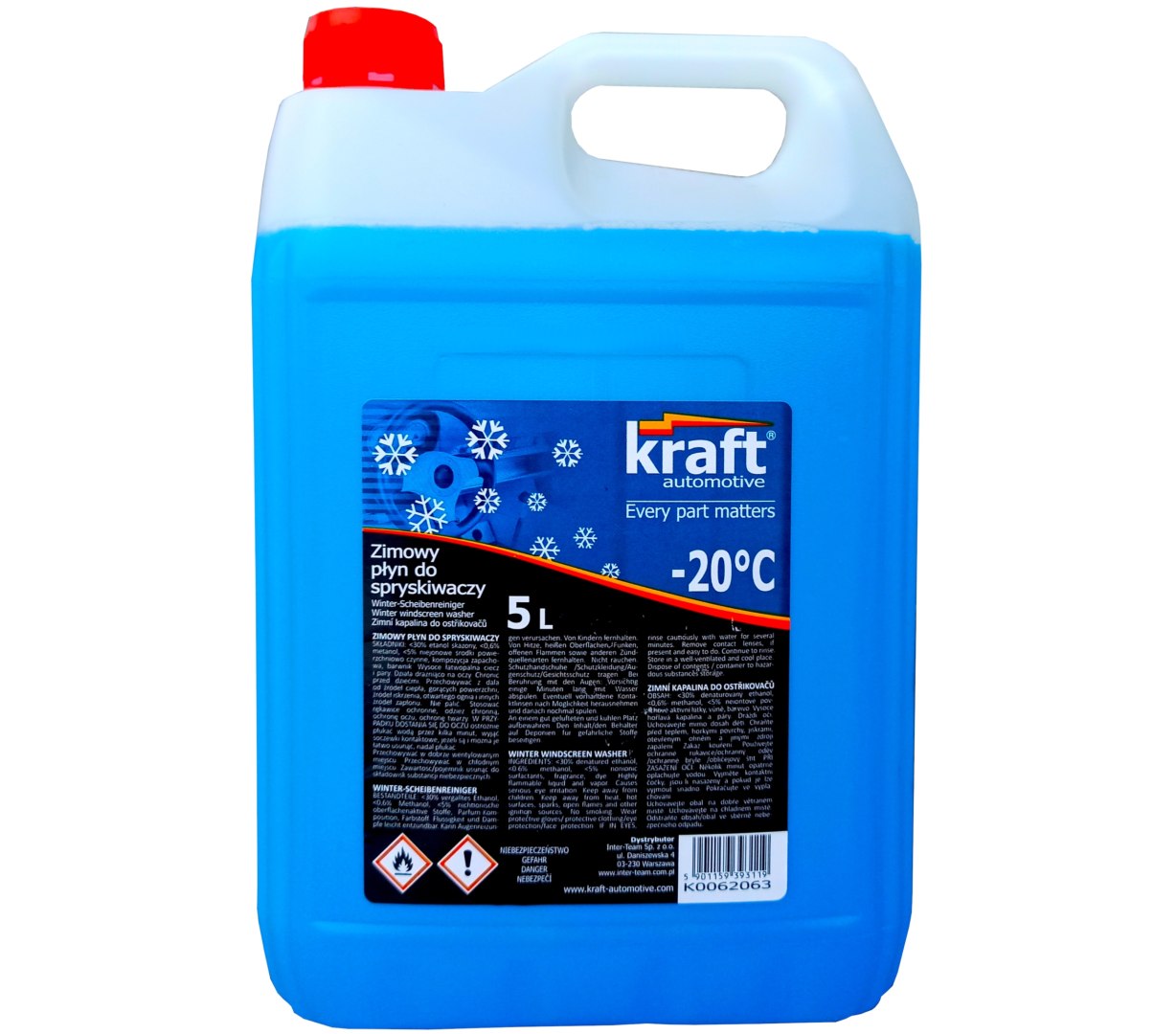 Płyn Do Spryskiwaczy Kraft Zimowy 5L -20 0C Przyjemny Zapach