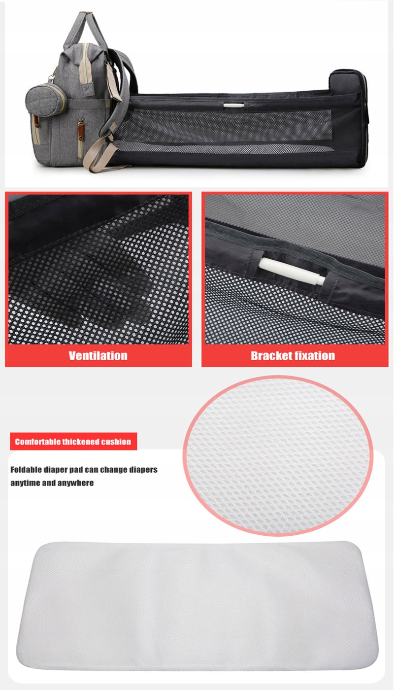 PLECAK dla MAMY TORBA ORGANIZER PRZEWIJAK ŁÓŻECZKO Wysokość 43 cm