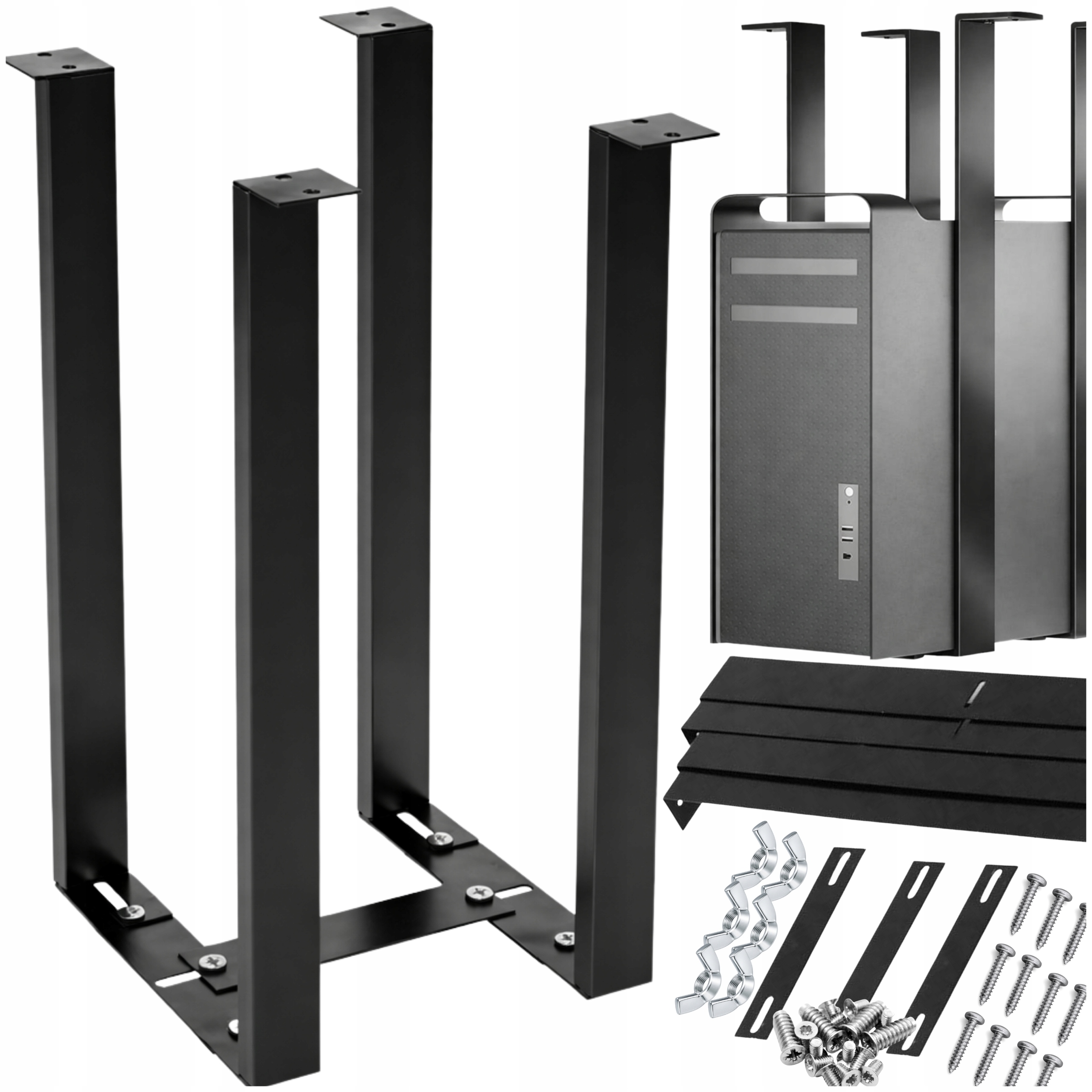 Wieszak Uchwyt Podbiurkowy Na Komputer Pc Solidny Regulowany Metalowy 50cm