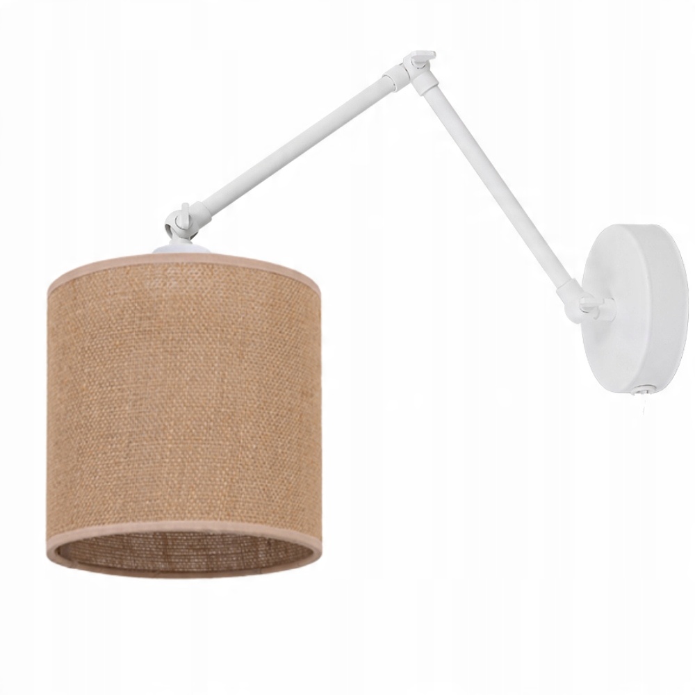 

Lampa Ścienna Kinkiet Regulowany Abażur Juta Boho