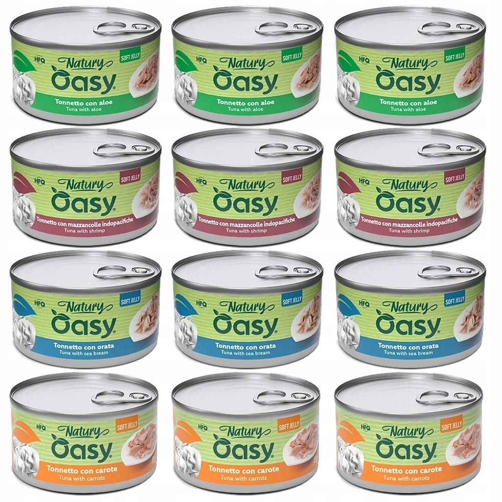 Mokra Karma Dla Kota Oasy Natury Soft Jelly MIX Smaków Z Tuńczykiem 12x150g