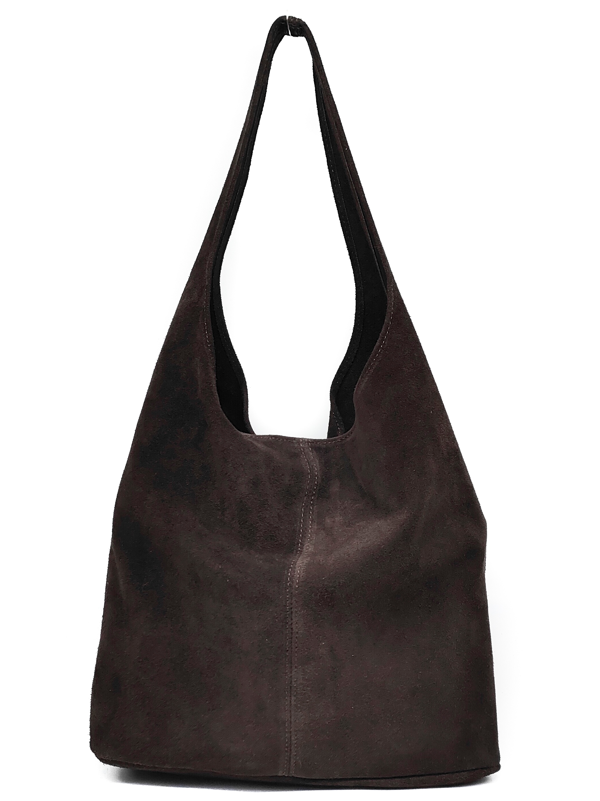 Vera Pelle taška sáček přírodní kůže semiš hnědá čokoládová