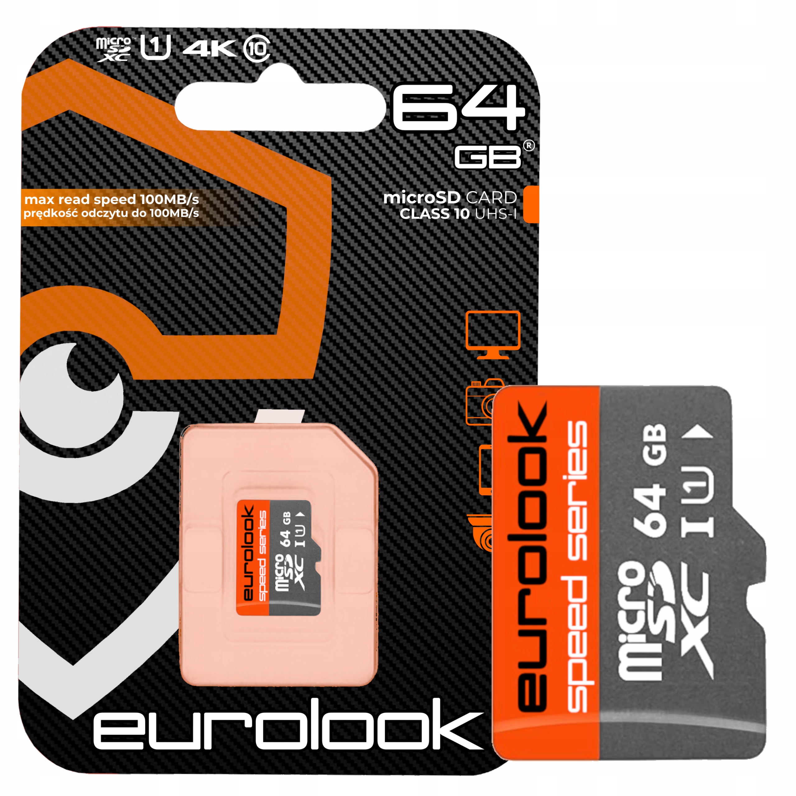 Karta Pamięci microSD Eurolook 64GB Class 10 Dedykowana Do Kamer WiFi V30