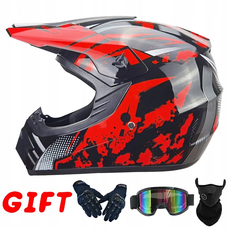 OFF-ROAD ENDURO MOTOCYKLOWY KASK MOTOCROSS RĘKAWICZKI MASKA GOGLE Typ Cross / Enduro