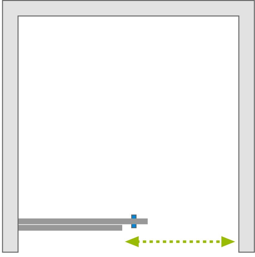 Drzwi wnękowe szklane złoty profil 160 cm L grafit Linia Idea Gold DWJ