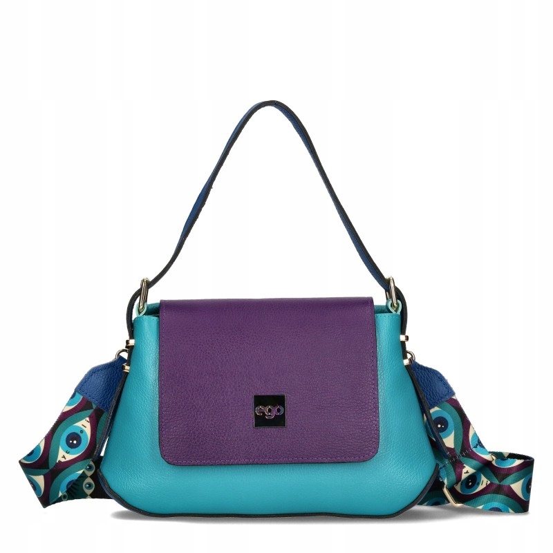 Ego Dámská kabelka s klopou Kufřík na rameno Kůže Logovaný Pásek Barvy