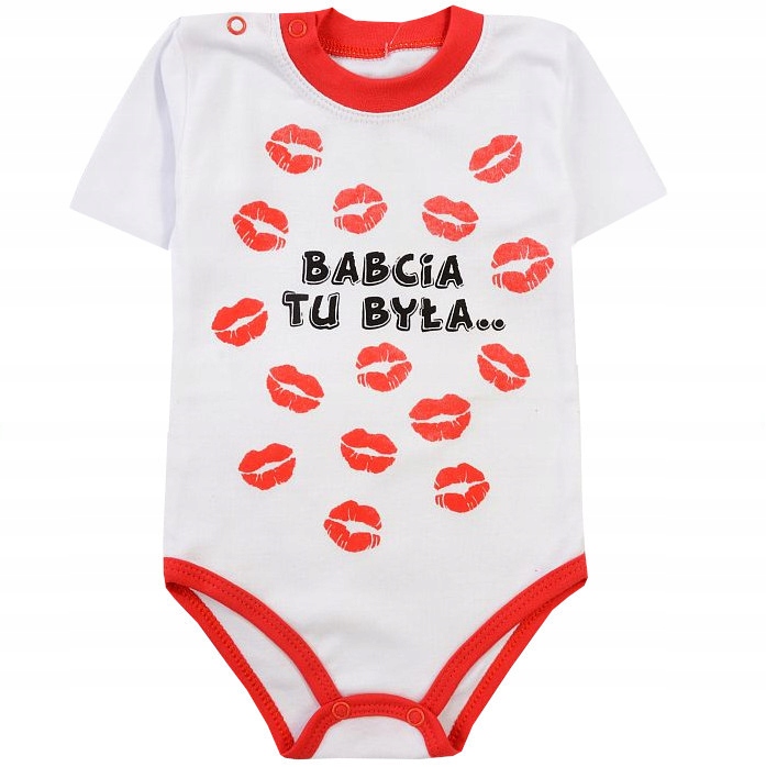 

Body bawełna nadruk Babcia Całusy krótki 86 M1C