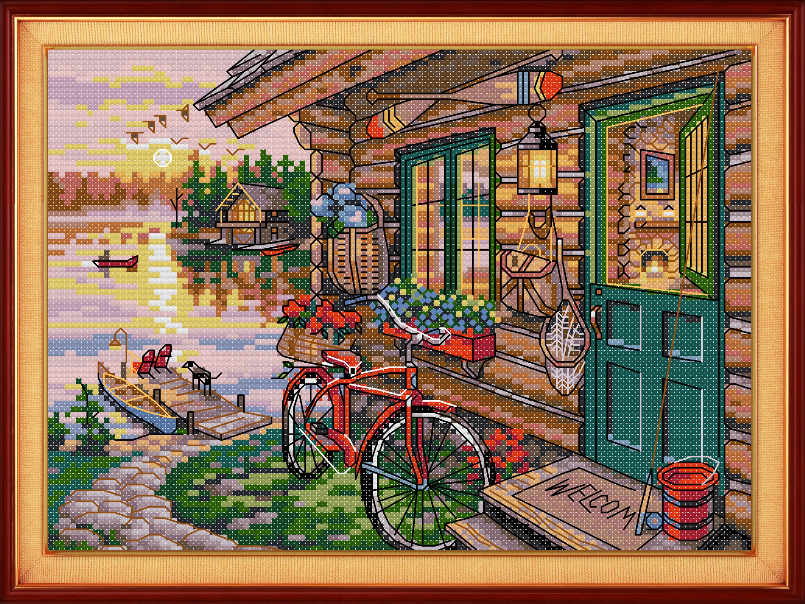 Křížková výšivka počítaná sada (kanva, mulina)