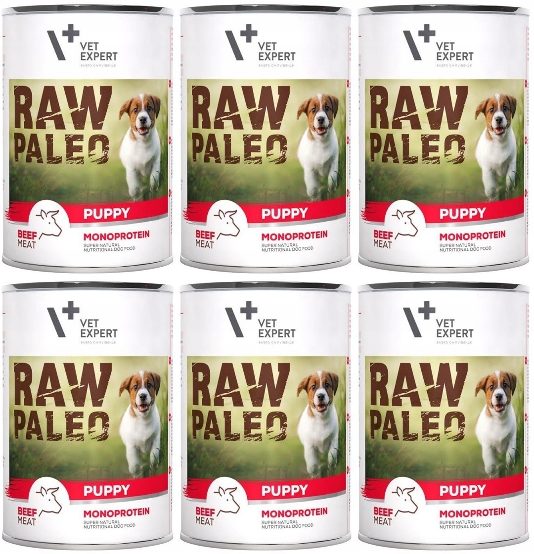Levně VetExpert Raw Paleo Puppy Hovězí 6 x 400 g
