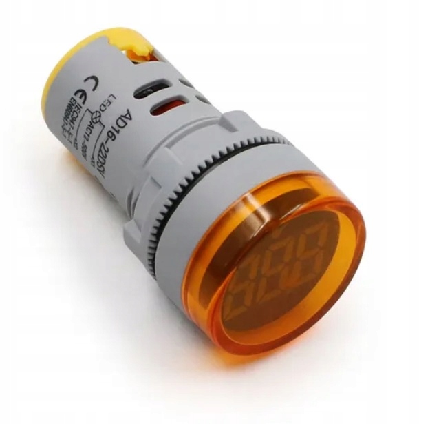 Woltomierz 60-500 VAC Okrągły Panelowy Przykręcany ŻÓŁTY Marka Inna