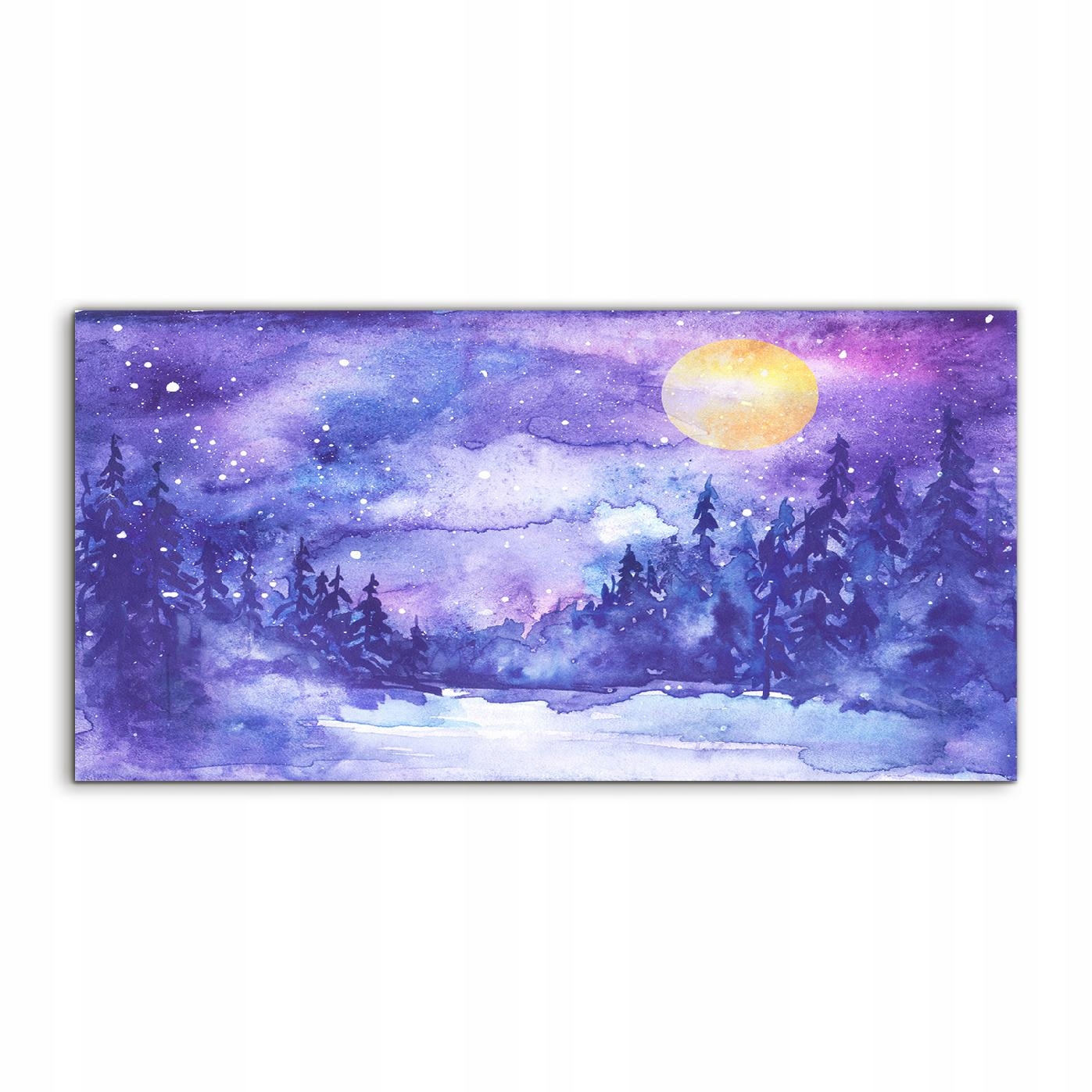 Fotoobraz 120x60 Moderný Mesiac Stromy Sneh