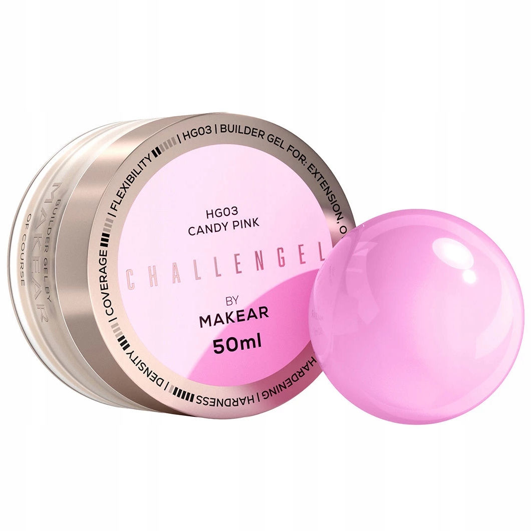 Makear Stavební Gel na nehty Challengel 50 ml HG03 Candy Pink Růžový