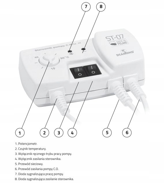 DIAMOND ST-07 STEROWNIK REGULATOR POMPY C.W.U. Rodzaj sterownik