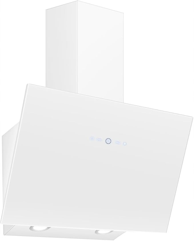 Sndoas Kuchyňský odsavač par 60 cm nástěnný s vysokým sacím výkonem, velmi tichý, bílý