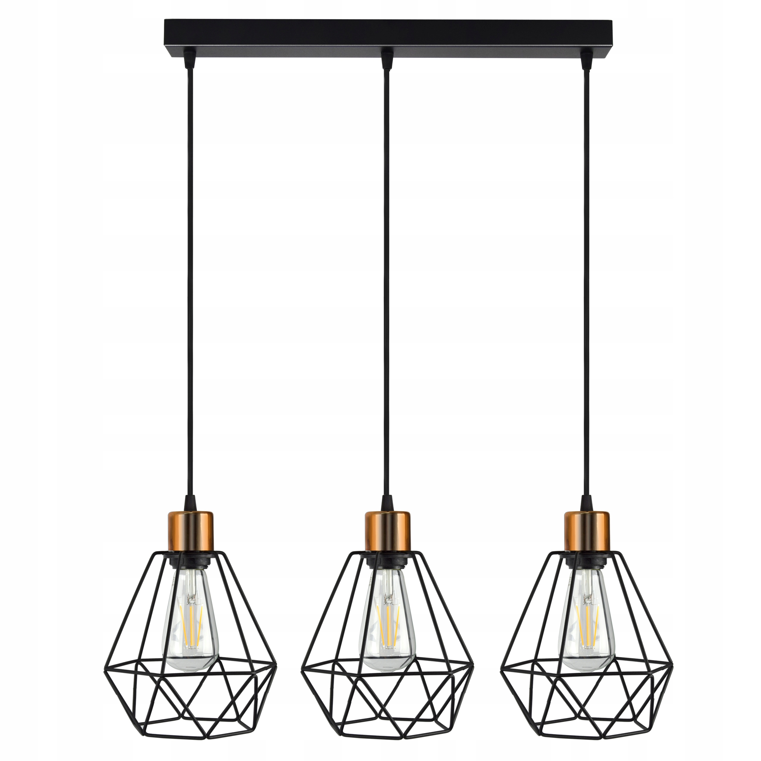 Závěsná lampa Lustr Stropní Svítidlo Diamant Měď Led