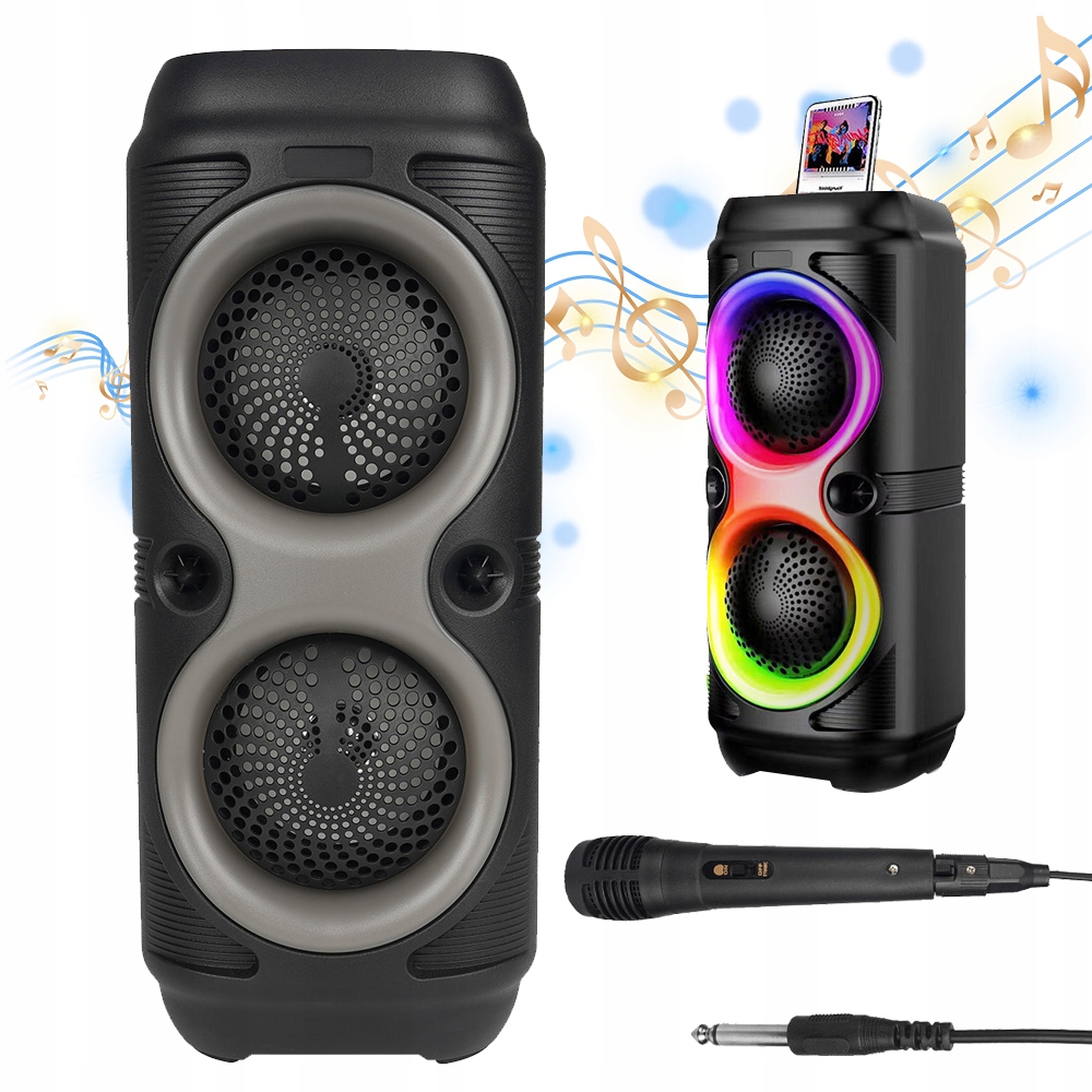 Aktivní Reprobox Bluetooth Mikrofon Rgb 1800 mAh