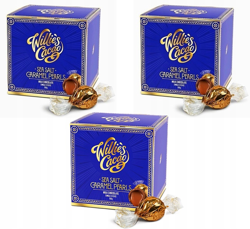 Levně Willie's Cacao Pralinky slaný karamel Bez Lepku, 100% Přírodní 3x150 g