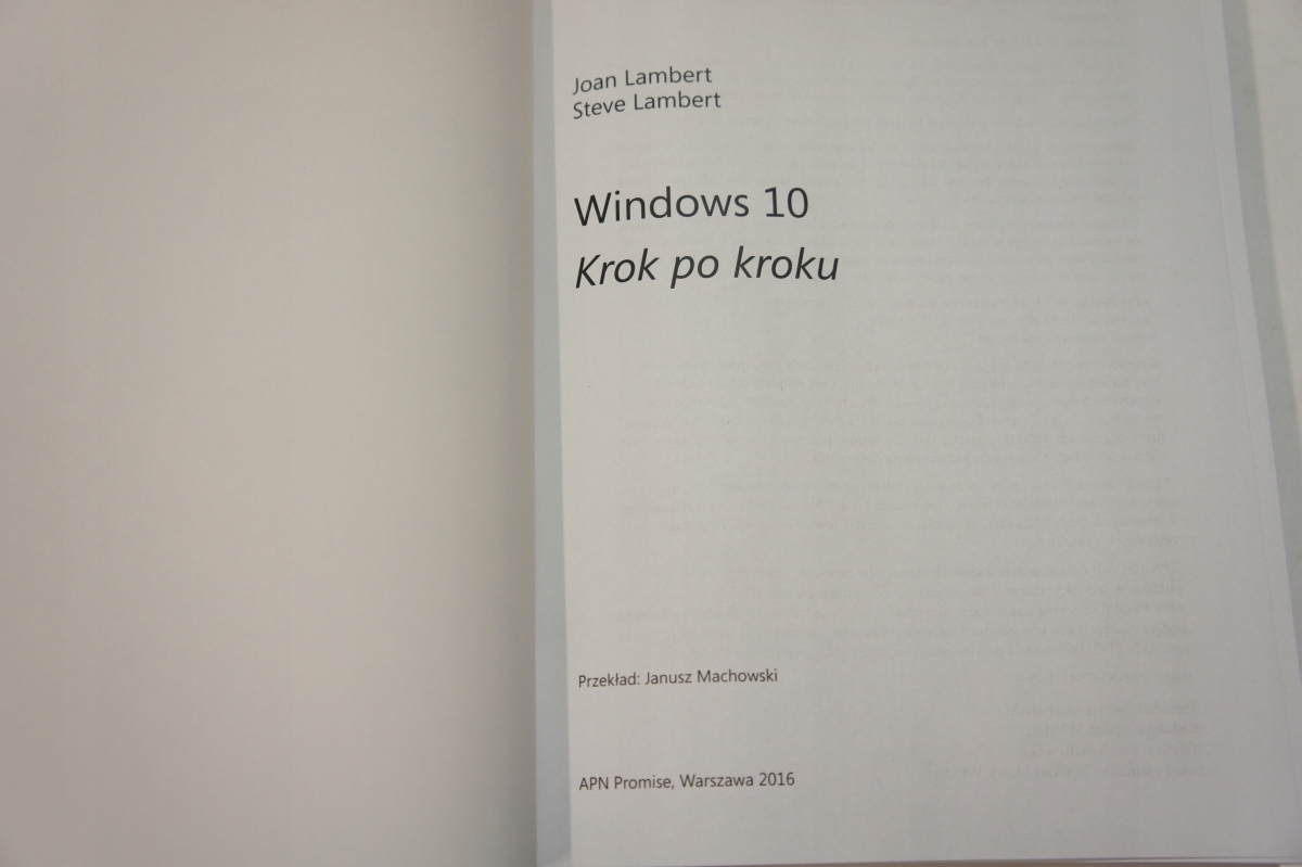 WINDOWS 10 KROK po KROKU JOAN LAMBERT STEVE LAMBERT przewodnik poradnik Autor Joan Lambert Steve Lambert