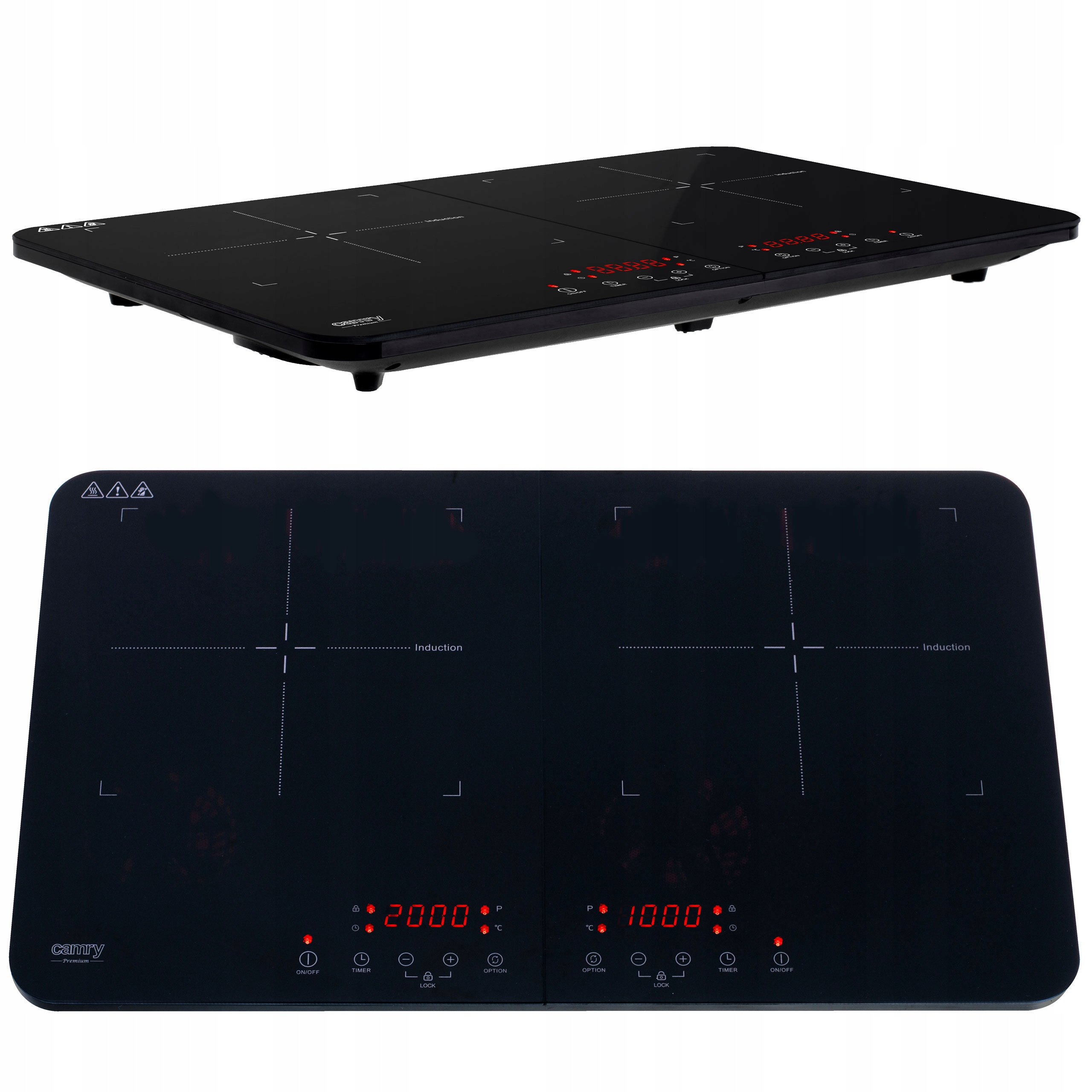 KUCHENKA ELEKTRYCZNA INDUKCYJNA PŁYTA DWUPALNIKOWA WYŚWIETLACZ LCD 3500W