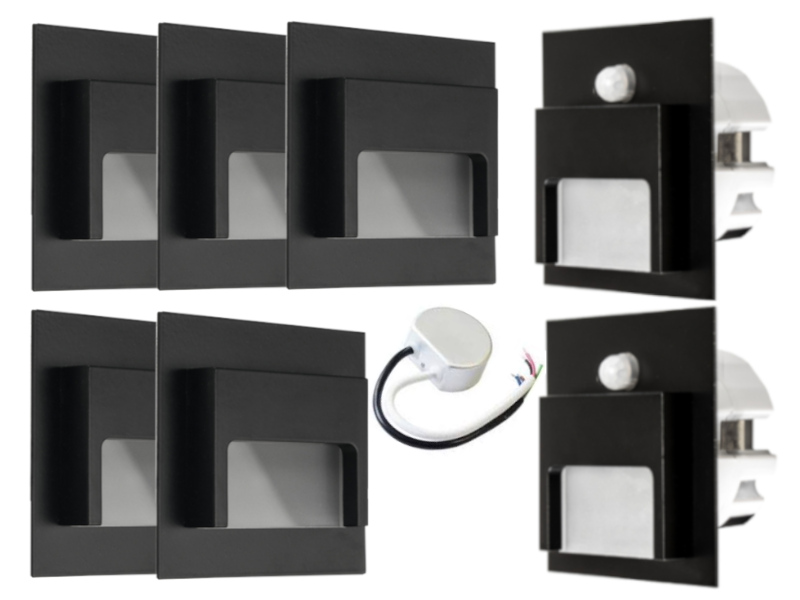 

Zestaw Oprawki Schodowe Halogen Led 7x +Czujki