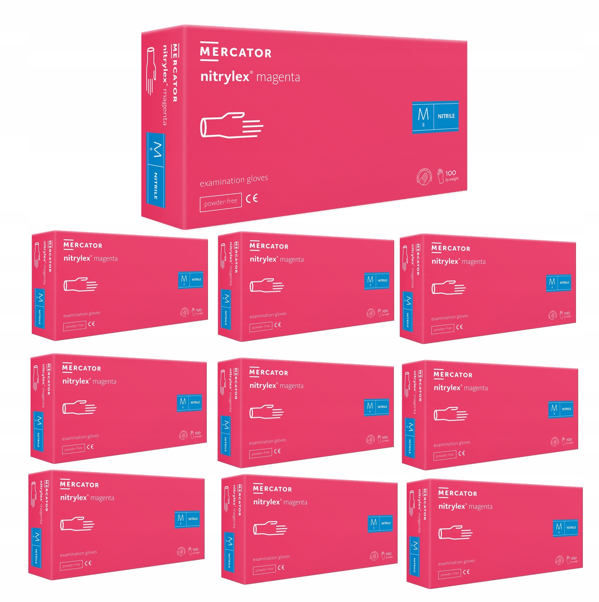 Пурпурні нітрилові рукавички NITRYLEX 100 шт. M x10