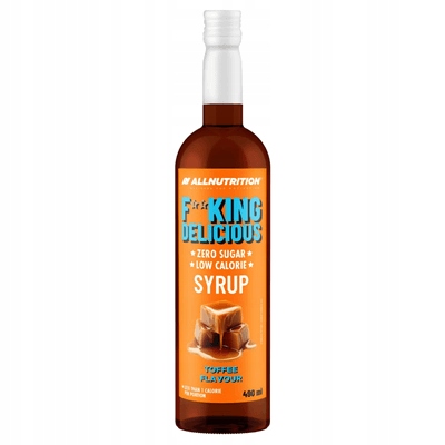 ALLNUTRITION FITKING DELICIOUS SYRUP ZERO KALORII TOFFEE 490ml SYROP TOFFI