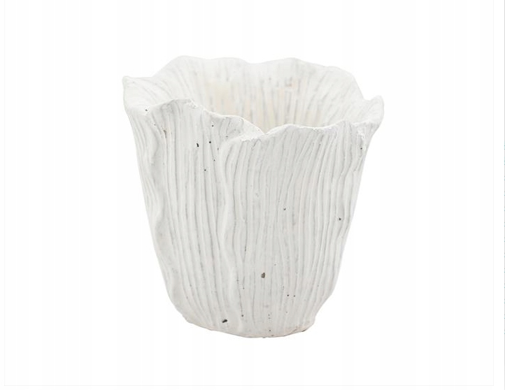 

Doniczka Ceramiczna Biała Zdobiona 8x8cm Kwiat