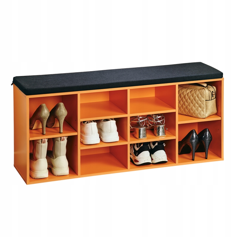 Stojan na topánky s lavičkou oranžový 103,5 x 48 x 29,5 cm