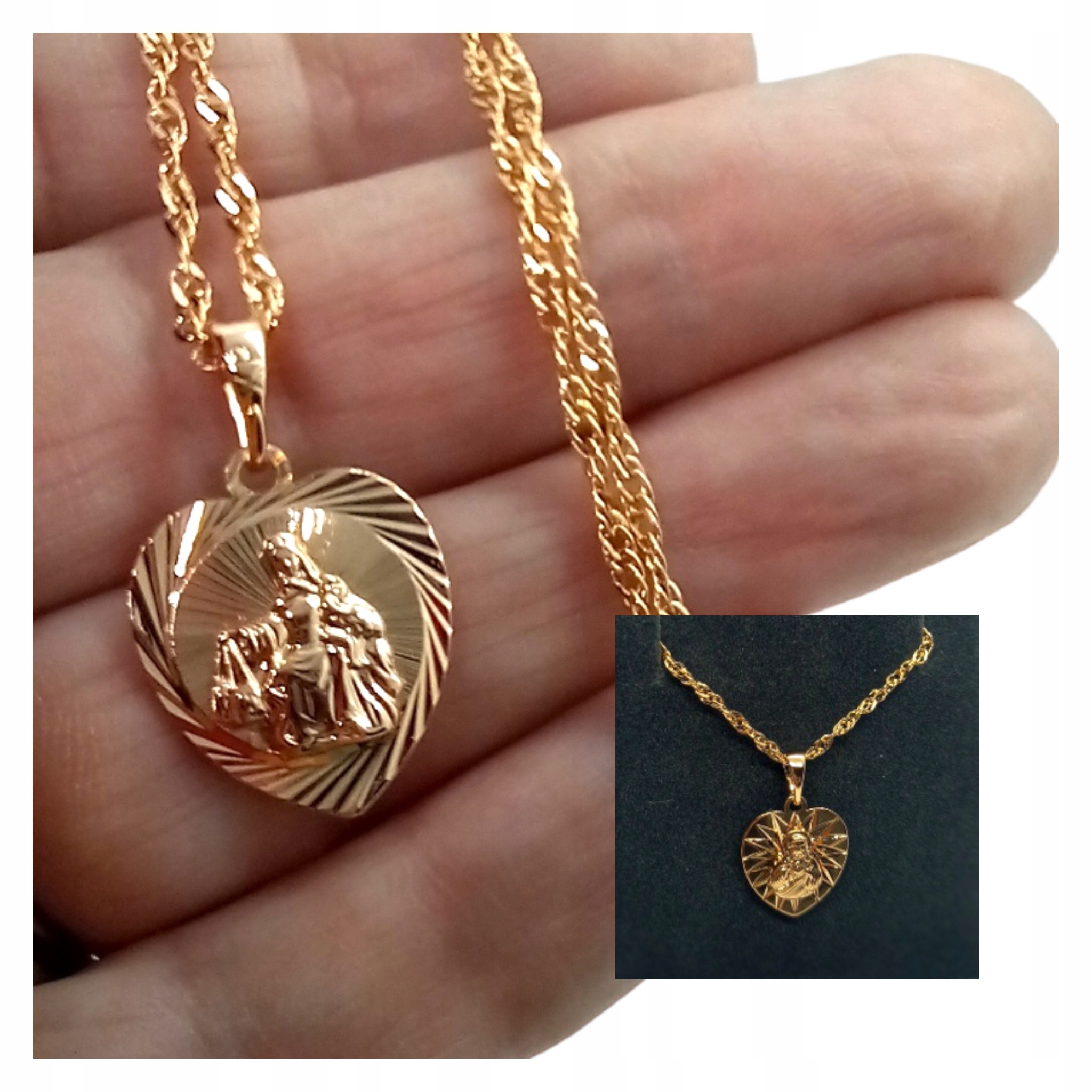 Łańcuszek komunijny medalik SZKAPLERZ Matka Boska Marka Xuping