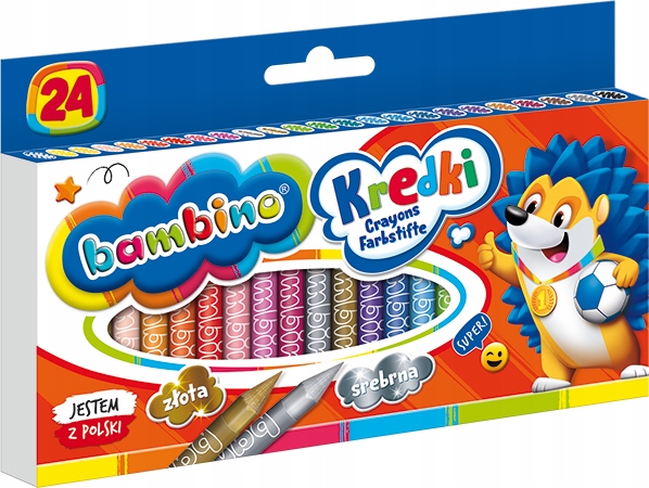 KREDKI ŚWIECOWE BAMBINO 24 KOLORY Marka Bambino