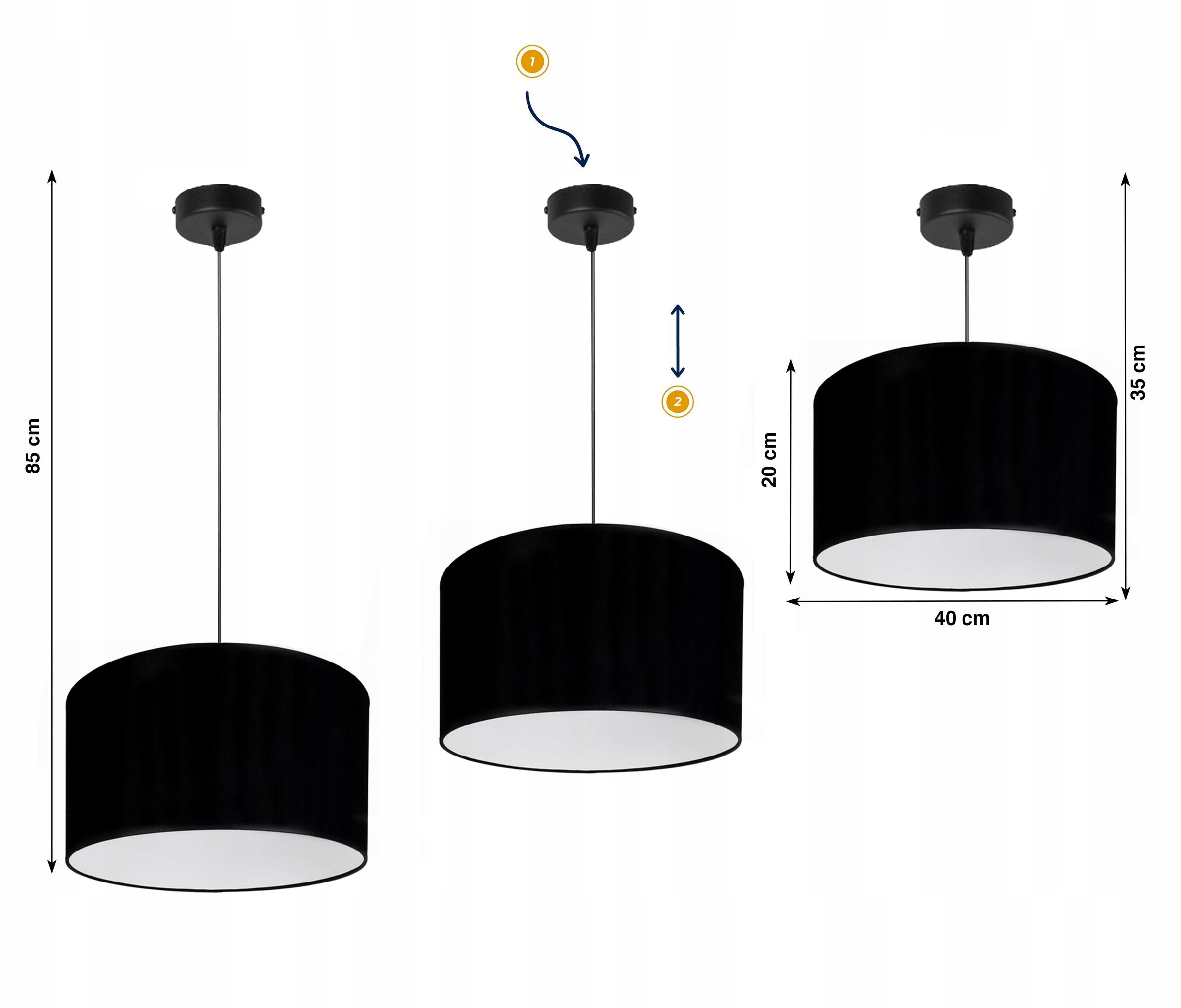 LAMPA WISZĄCA ŻYRANDOL SUFITOWA ABAŻUR 40 CM CZARNA NOWOCZESNA Marka INECT