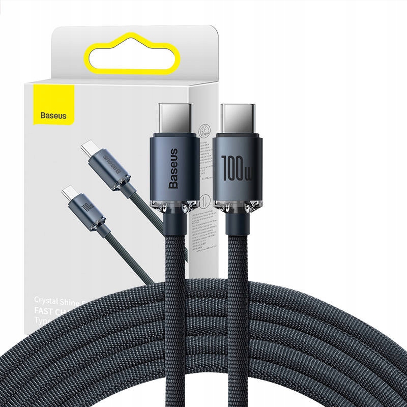 BASEUS MOCNY KABEL PRZEWÓD USB TYPU C SZYBKIE ŁADOWANIE PD QC 100W 2M