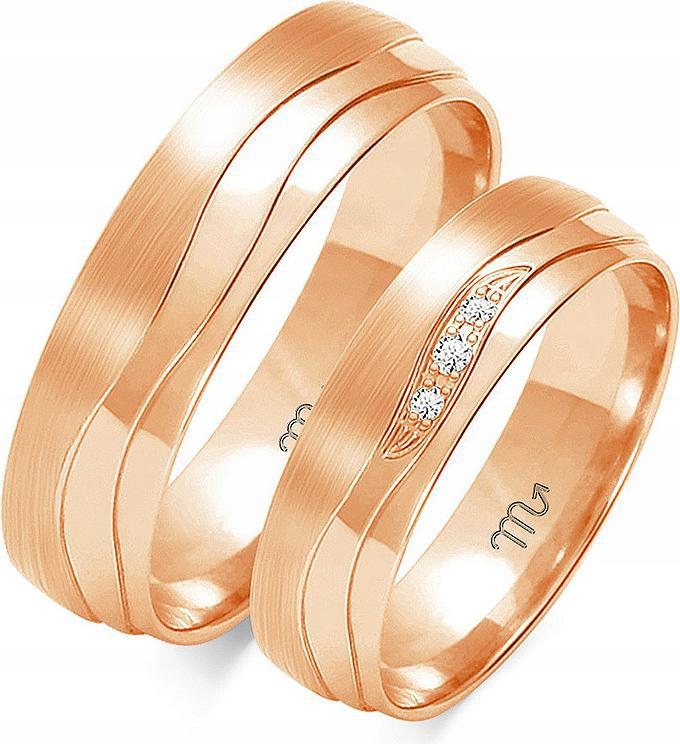 Zlaté snubní prsteny svatba jemné svatba 585 r17 18 19 elegantní model s gravírováním