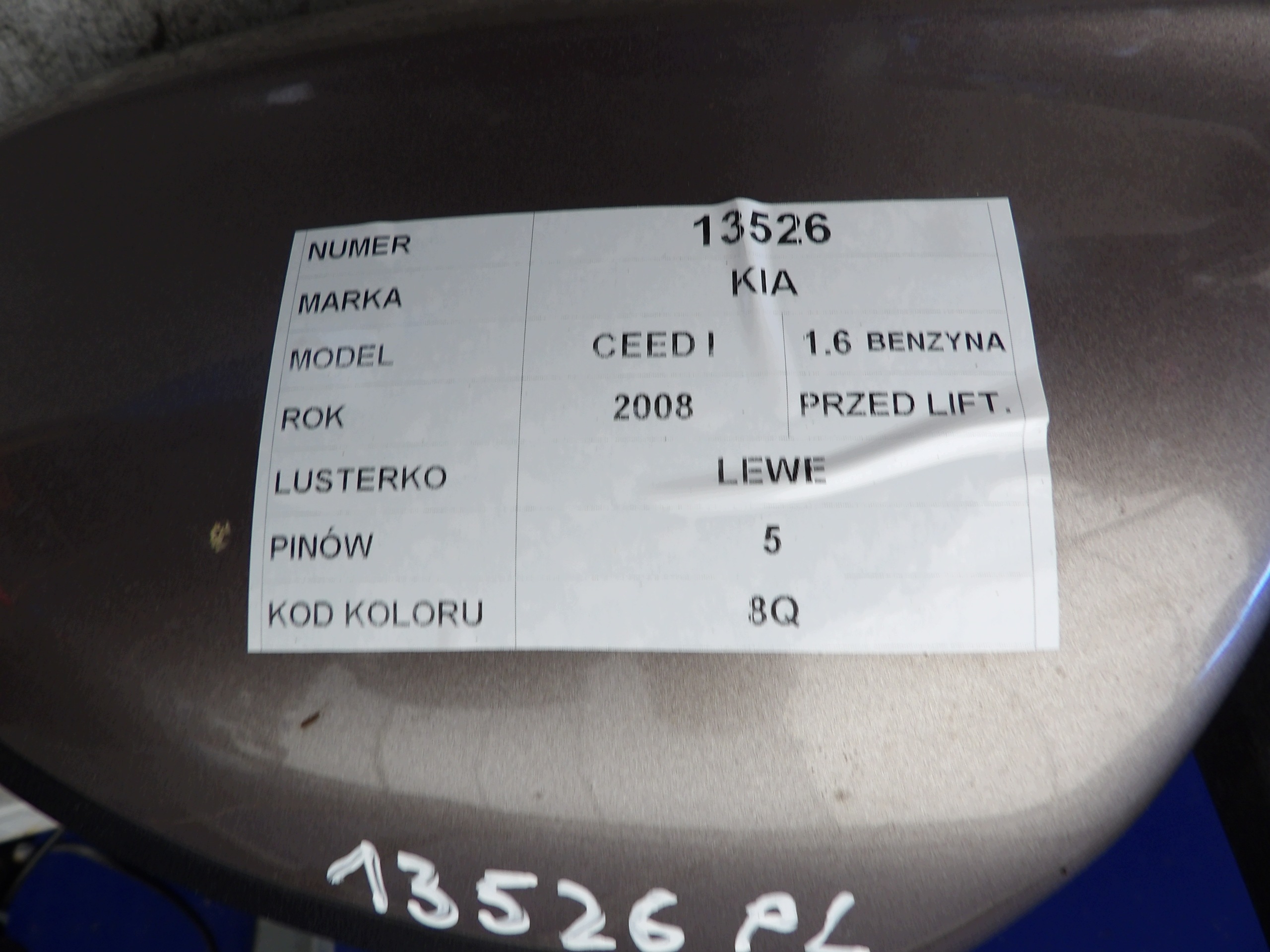 Kia Ceed and 1,6 -122 km mirror left 5 vertical 8Q