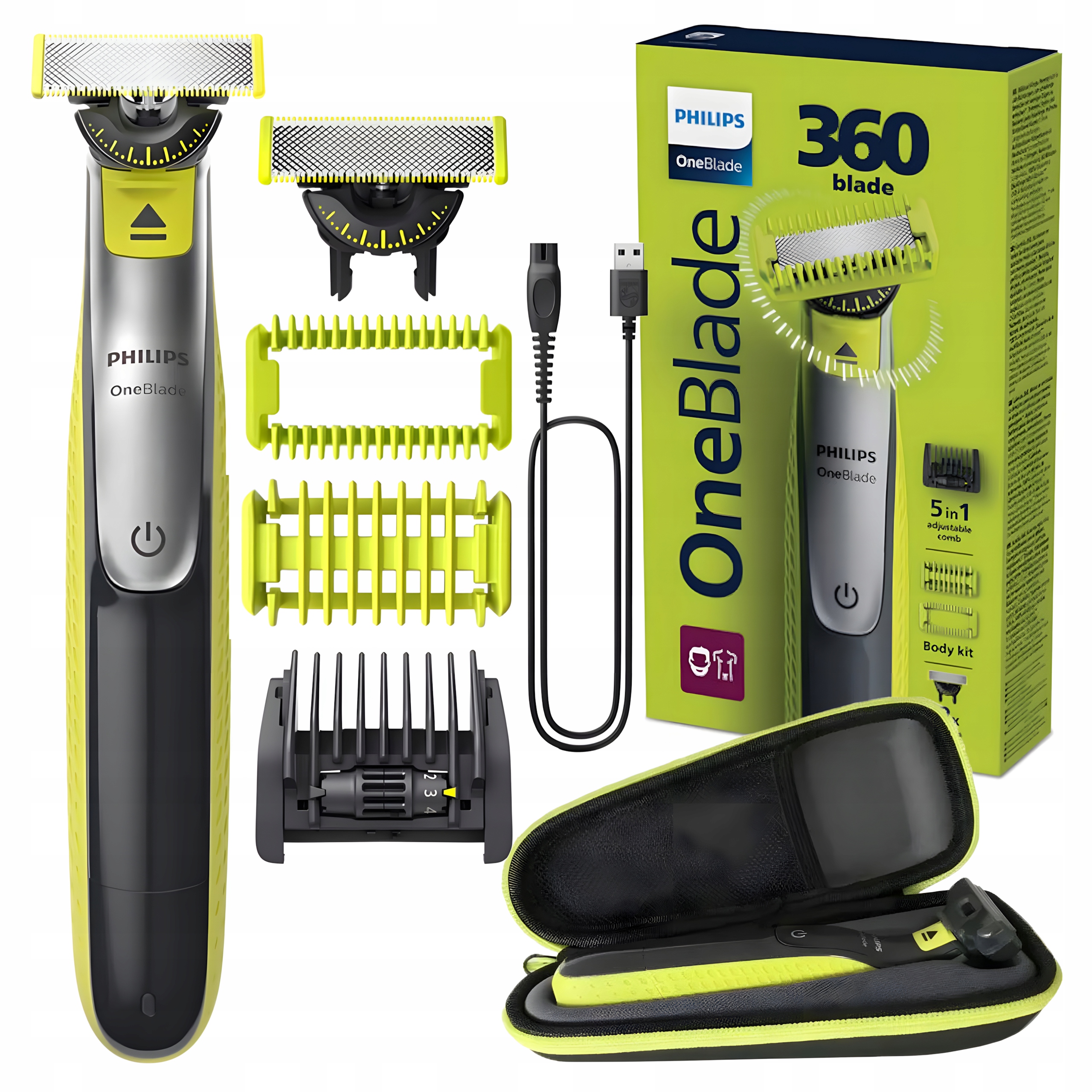 Voděodolný strojek na vousy a strniště Philips OneBlade QP2834/23 Pouzdro