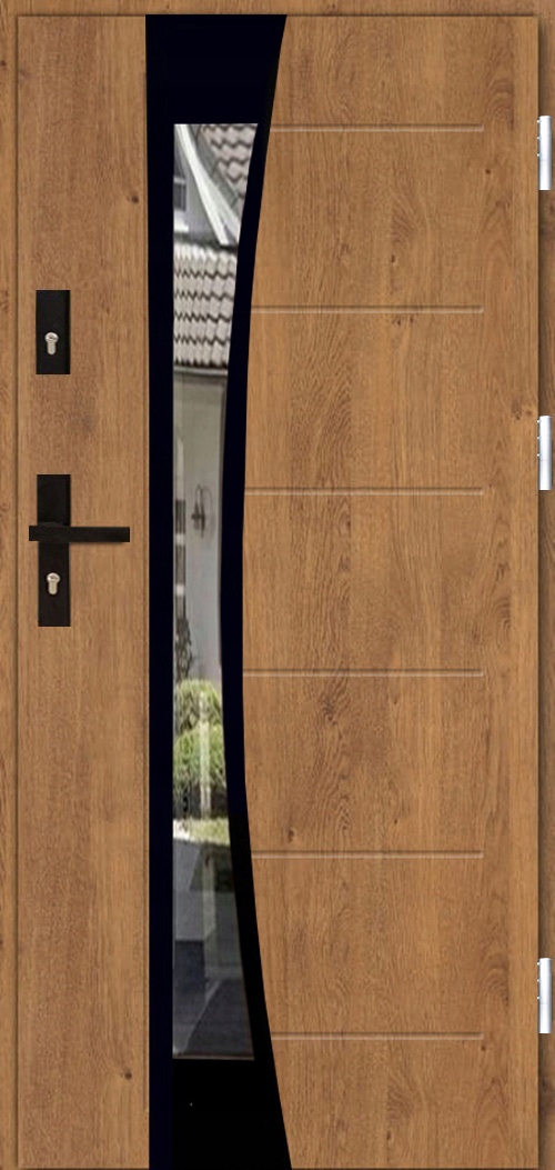 POLSKIE DRZWI INOX14-T BLACK 72MM TERMICZNA OŚC. 90CM 72MM Szerokość drzwi 90 cm