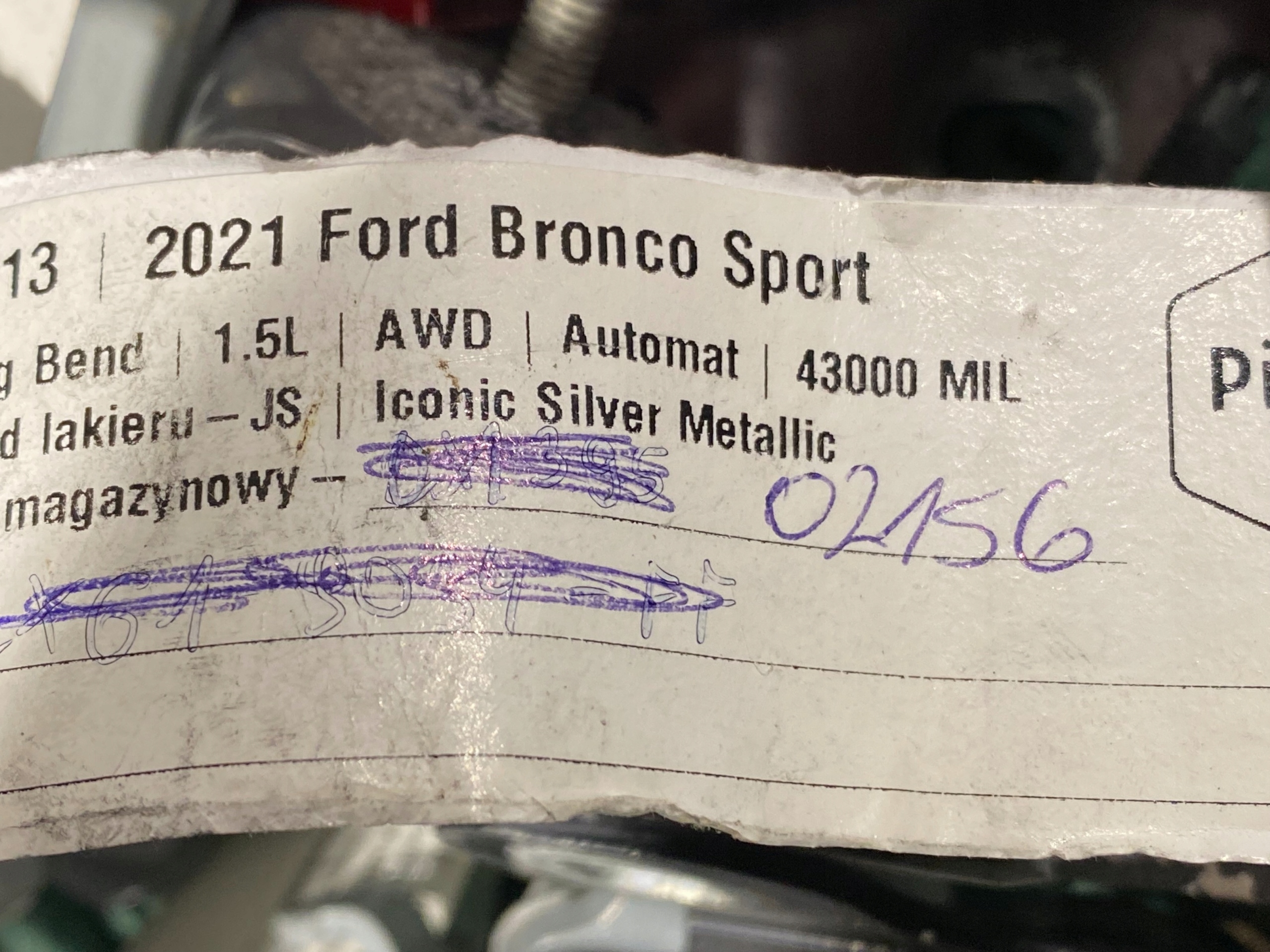 hinges bonnet boot Ford Bronco Sport 2020+ USA