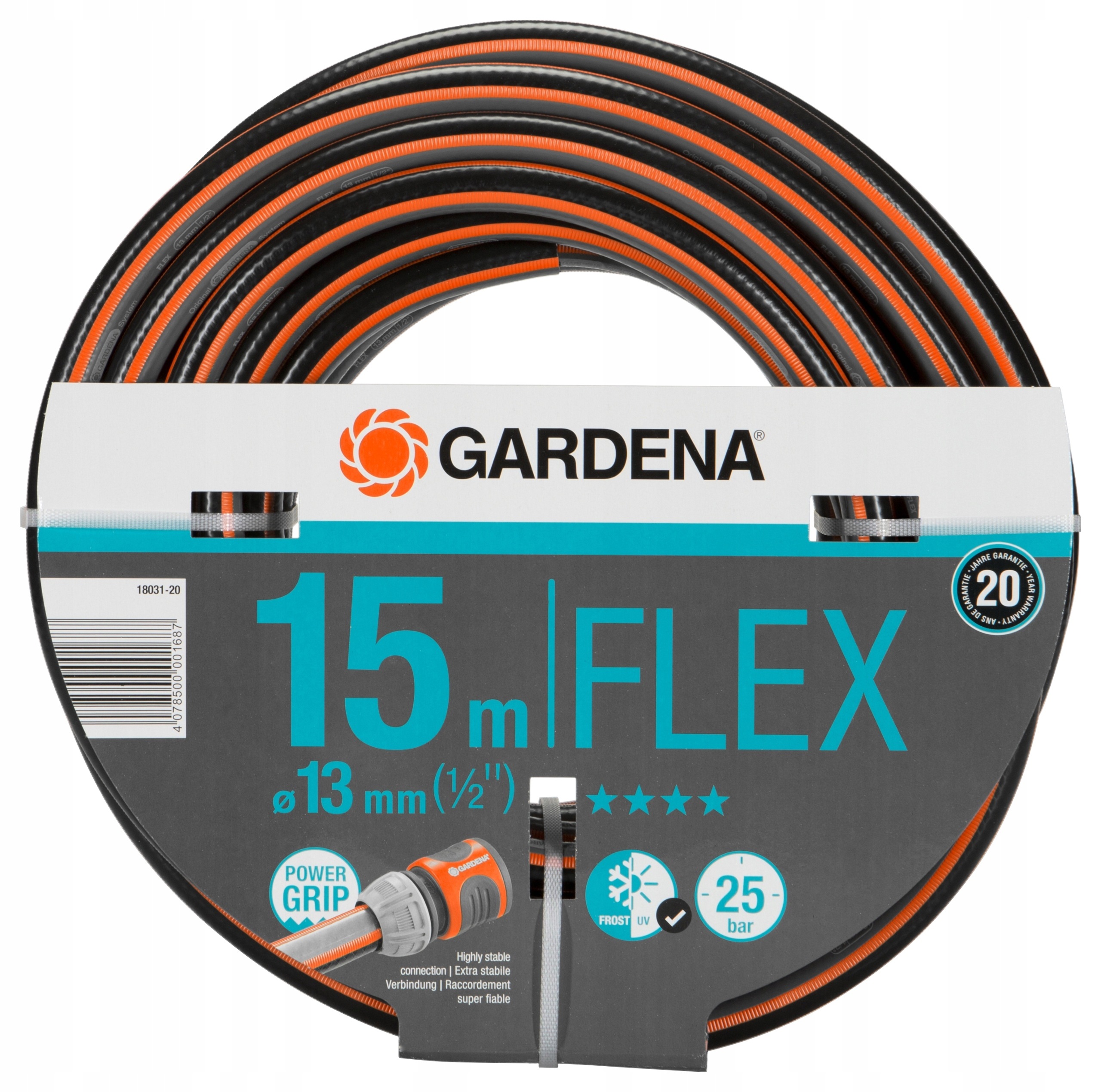 Hadice zahradní hadice 15 m Gardena 18031-20 1/2 Zesílená Šedá 13 mm Nová