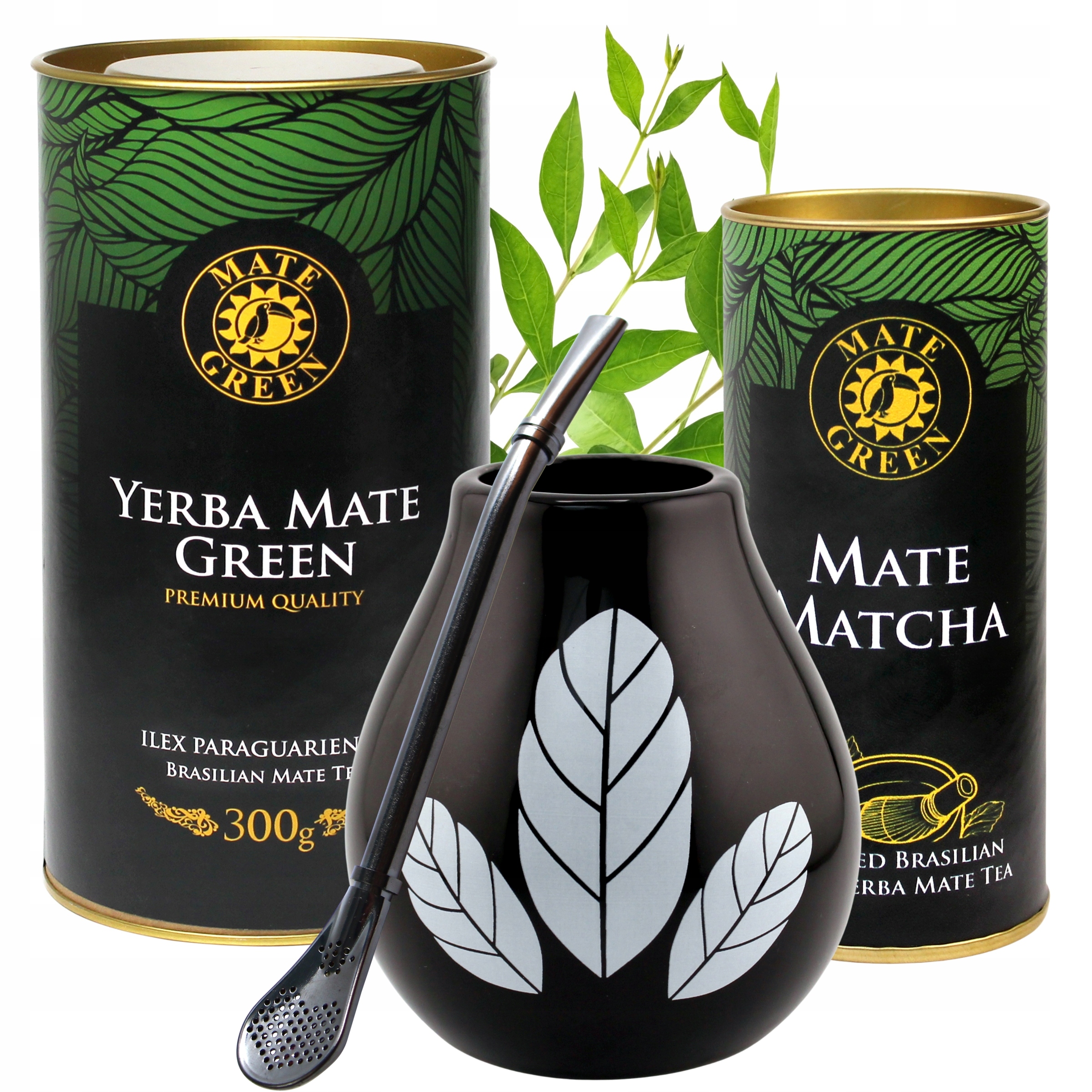 Levně Dárková Sada Yerba Mate Klasická tuba Matero Bombilla 300 g 30 g