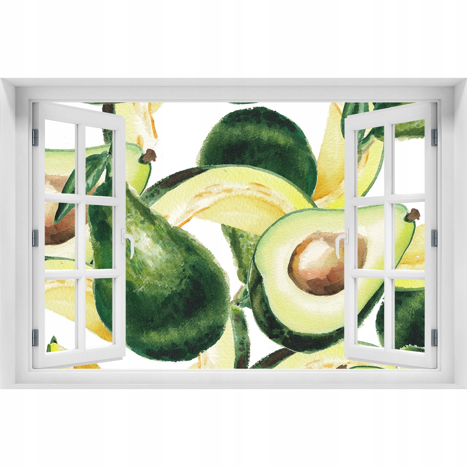 

3D Okno Naklejka na ścianę Awokado 150x100