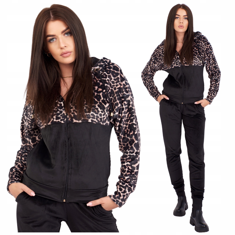 

Welurowy Dres Damski Bluza Spodnie Komplet Roz 3XL